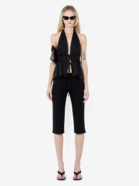 LYNNA HALTER TOP - BLACK