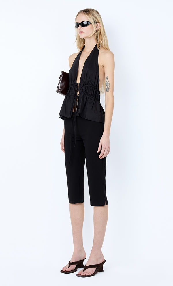 LYNNA HALTER TOP - BLACK