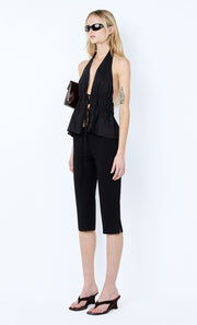 LYNNA HALTER TOP - BLACK