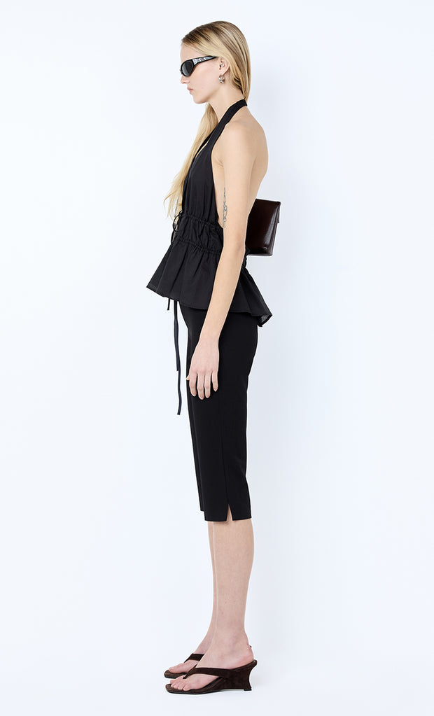 LYNNA HALTER TOP - BLACK