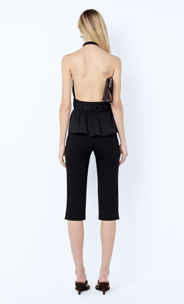LYNNA HALTER TOP - BLACK