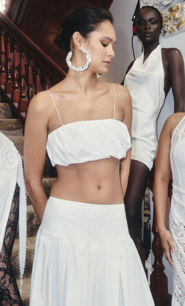 DOMENIC CROPPED BUBBLE TOP - IVORY