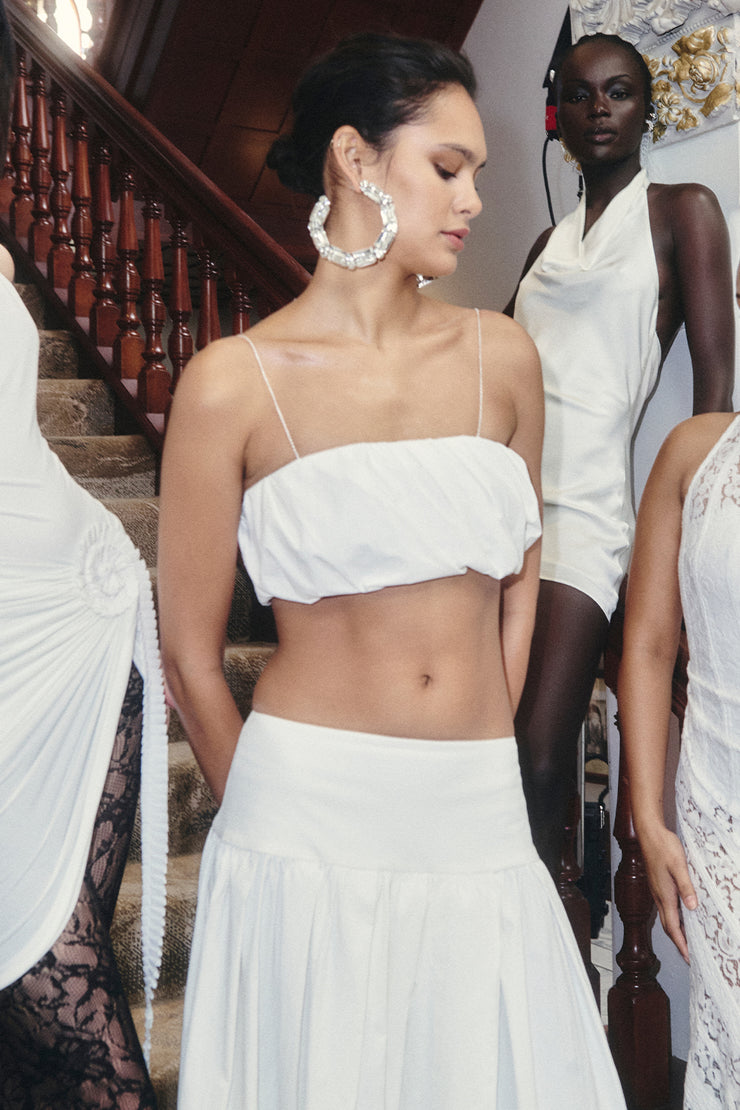 DOMENIC CROPPED BUBBLE TOP - IVORY