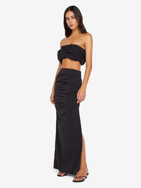 DOMENIC CROPPED BUBBLE TOP - BLACK