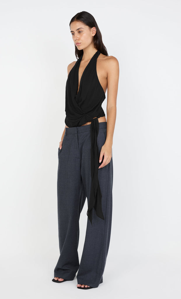 CELYSE HALTER TOP - BLACK