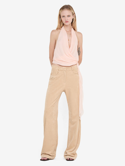 CELYSE HALTER TOP - PEACH