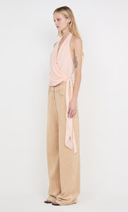 CELYSE HALTER TOP - PEACH