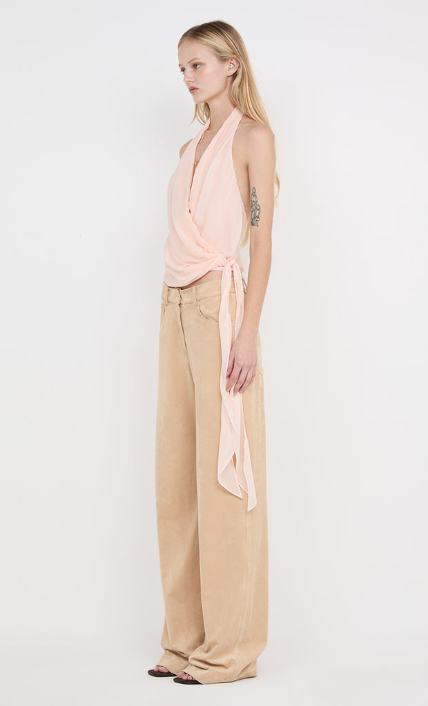 CELYSE HALTER TOP - PEACH