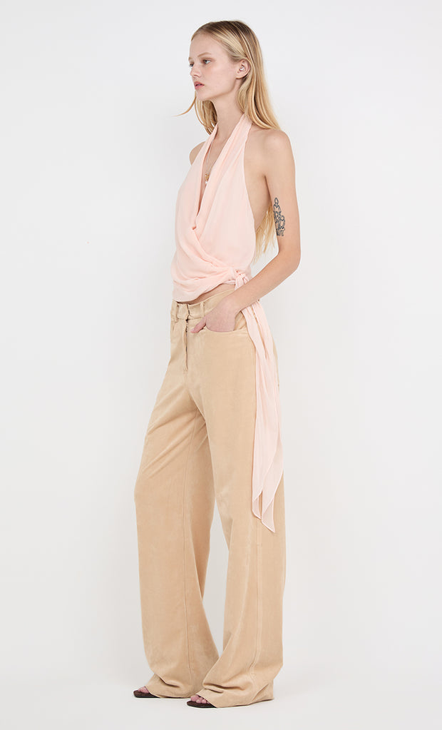 CELYSE HALTER TOP - PEACH