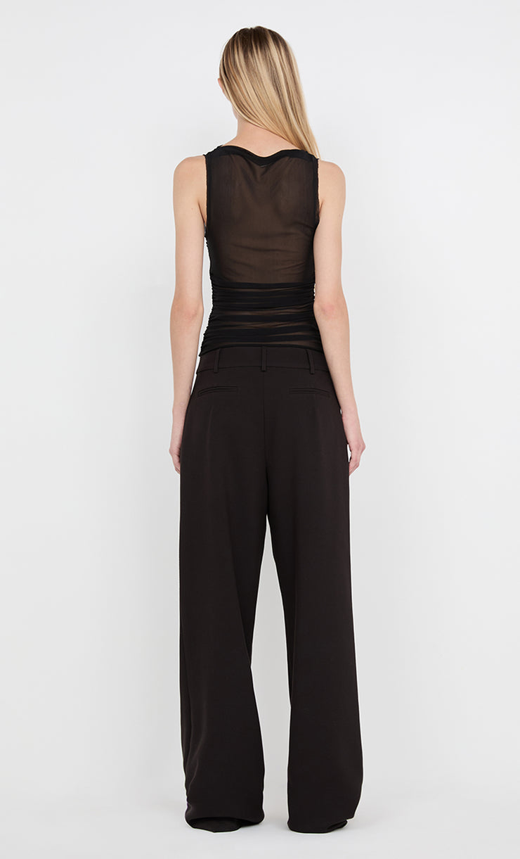 DANTE SPIRAL BOAT NECK TOP - BLACK