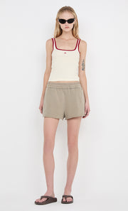 LANA SQUARE NECK TANK - CHALK/CHERRY