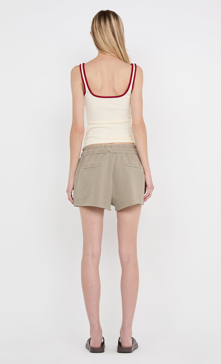 LANA SQUARE NECK TANK - CHALK/CHERRY