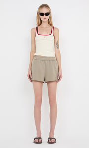 LANA SQUARE NECK TANK - CHALK/CHERRY