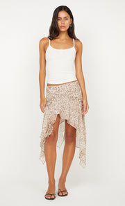 FELINE ASYM SKIRT - FADED LEOPARD