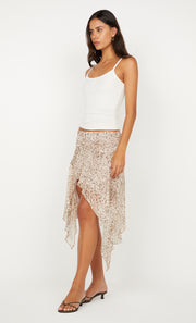 FELINE ASYM SKIRT - FADED LEOPARD