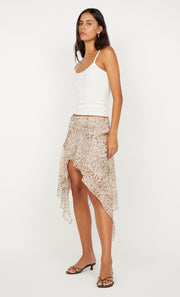 FELINE ASYM SKIRT - FADED LEOPARD