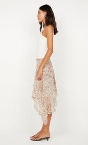 FELINE ASYM SKIRT - FADED LEOPARD
