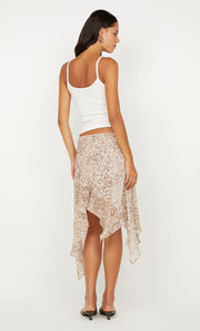 FELINE ASYM SKIRT - FADED LEOPARD