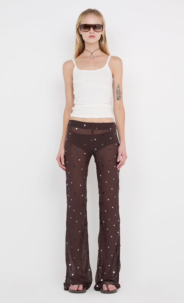 ARIELLE PANT - DARK CHOC SEQUIN