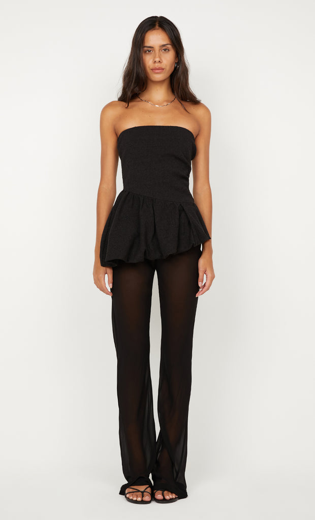 ROWENA STRAPLESS TOP - BLACK