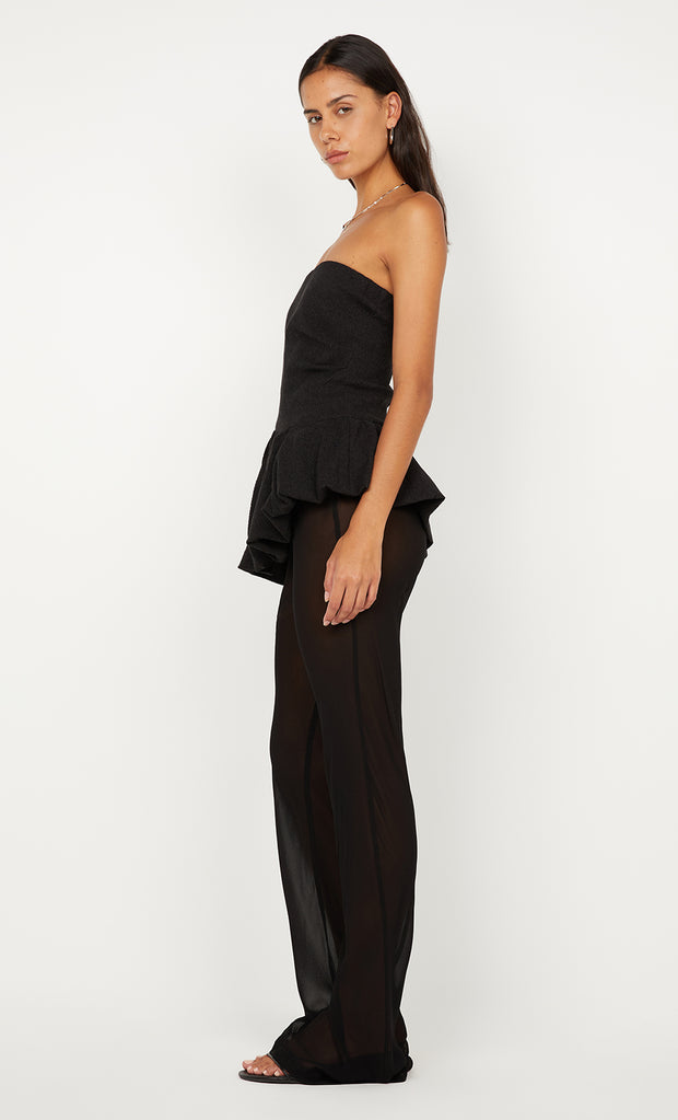 ROWENA STRAPLESS TOP - BLACK
