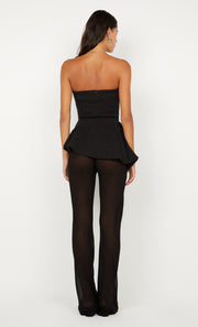 ROWENA STRAPLESS TOP - BLACK