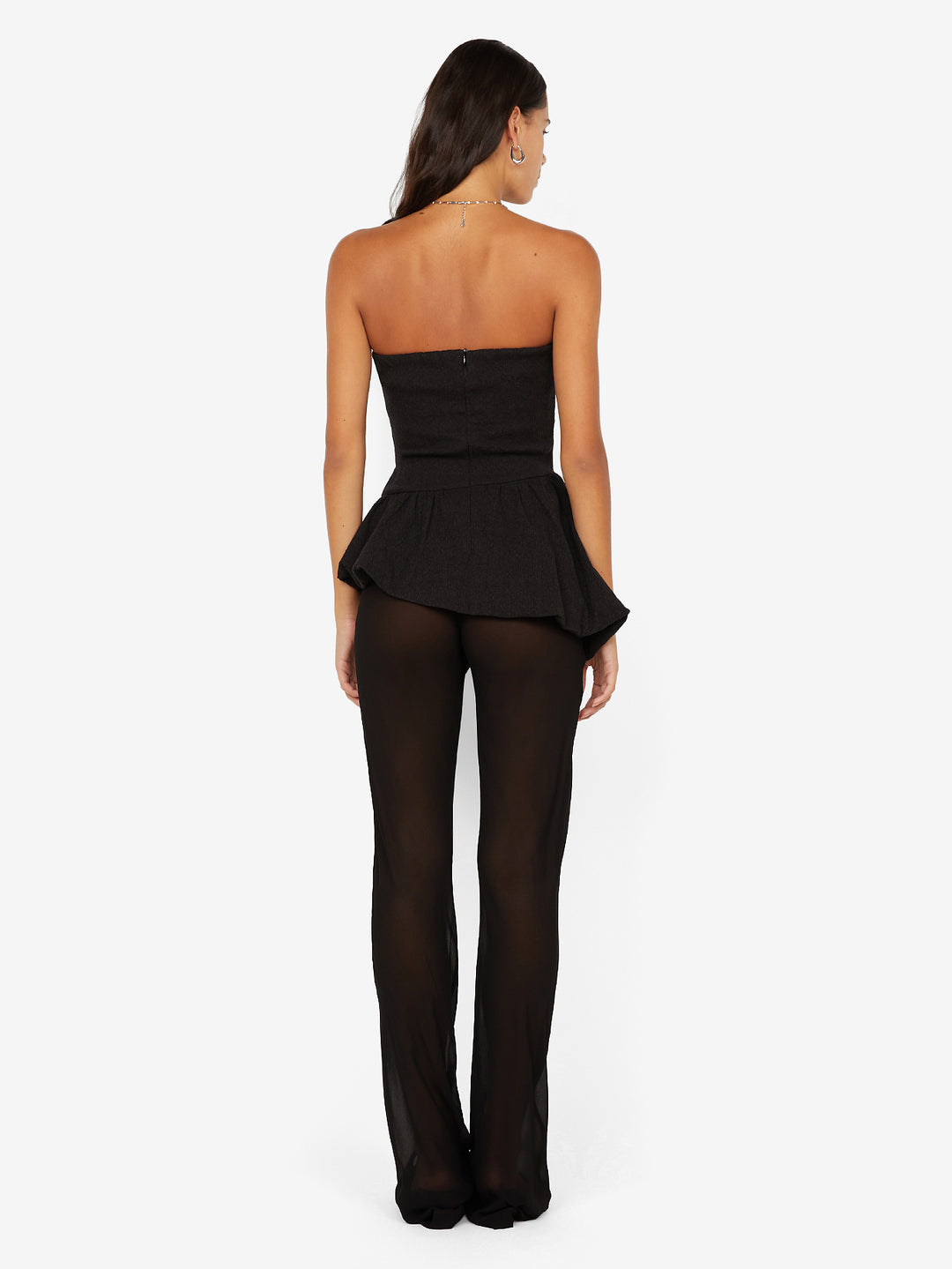 ROWENA STRAPLESS TOP - BLACK