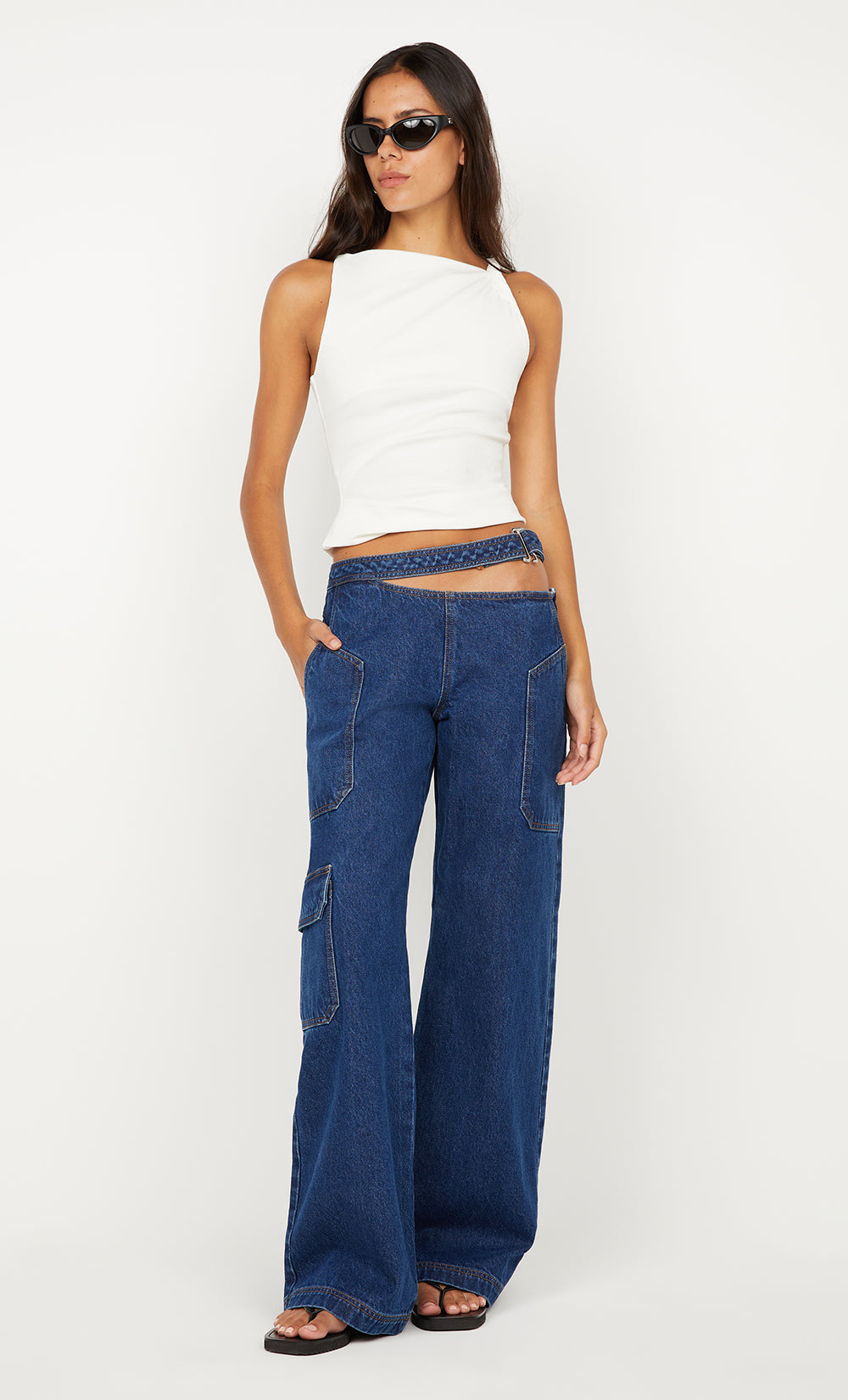 IONE ASYM TOP			 - IVORY