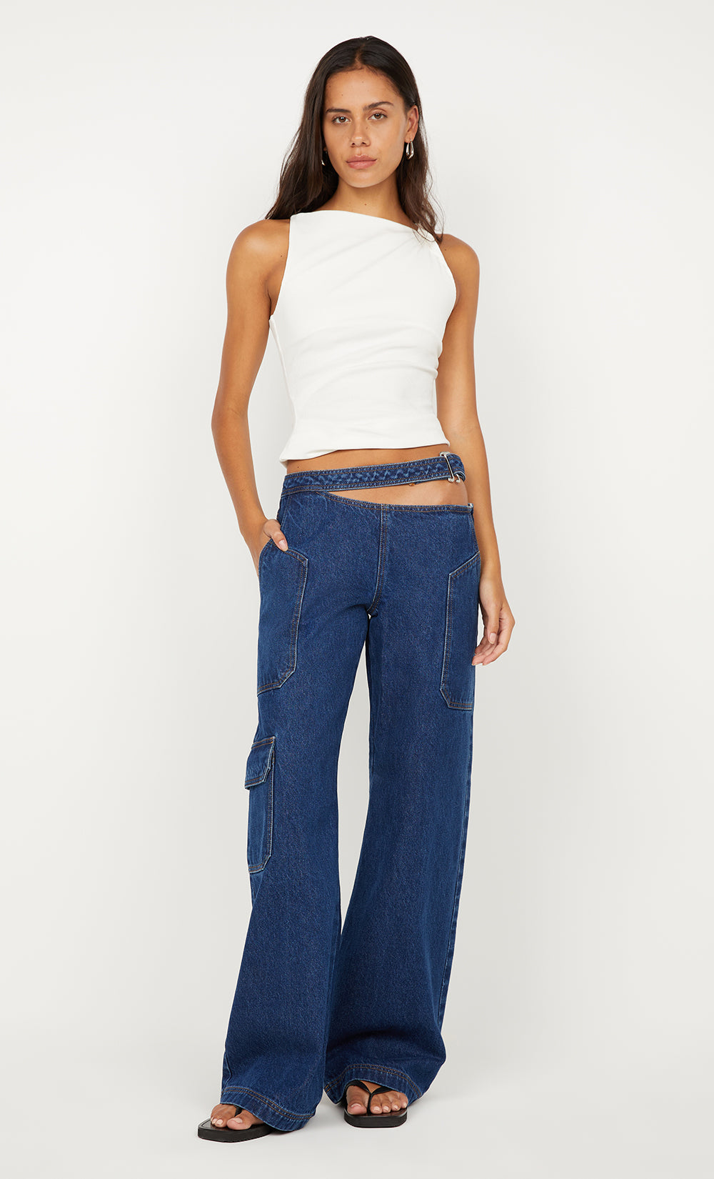 IONE ASYM TOP			 - IVORY