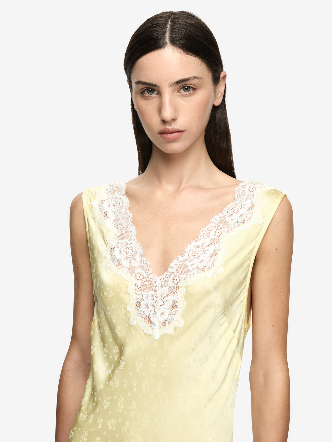 ZANA MAXI DRESS - LEMON CREAM/IVORY