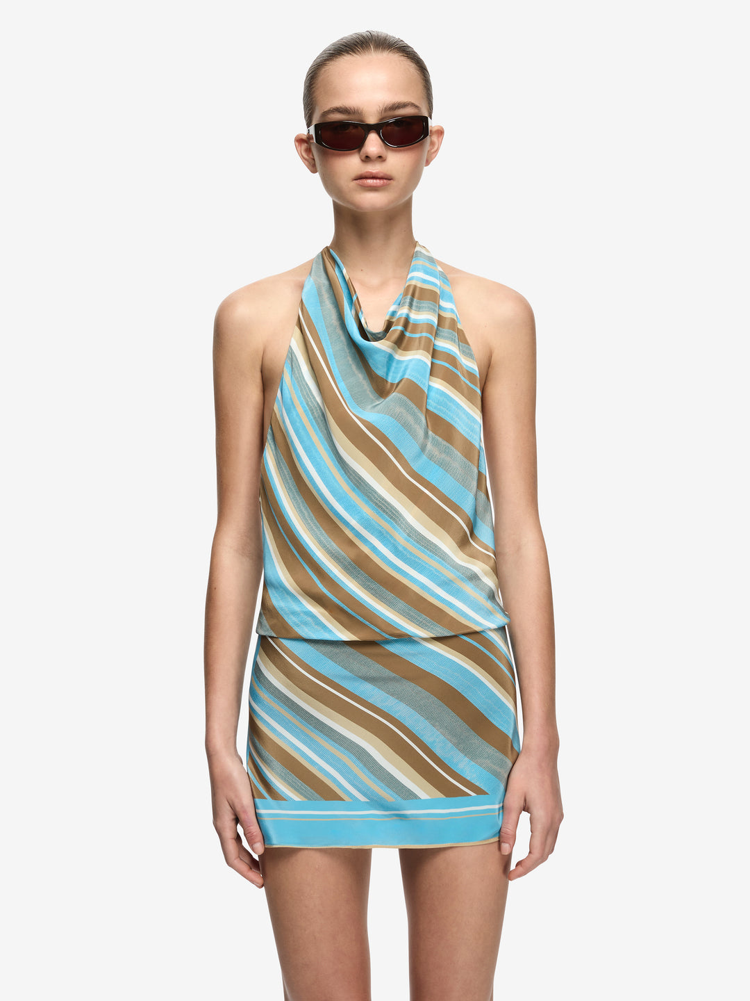 ELARIS MINI DRESS - SANDALWOOD STRIPE
