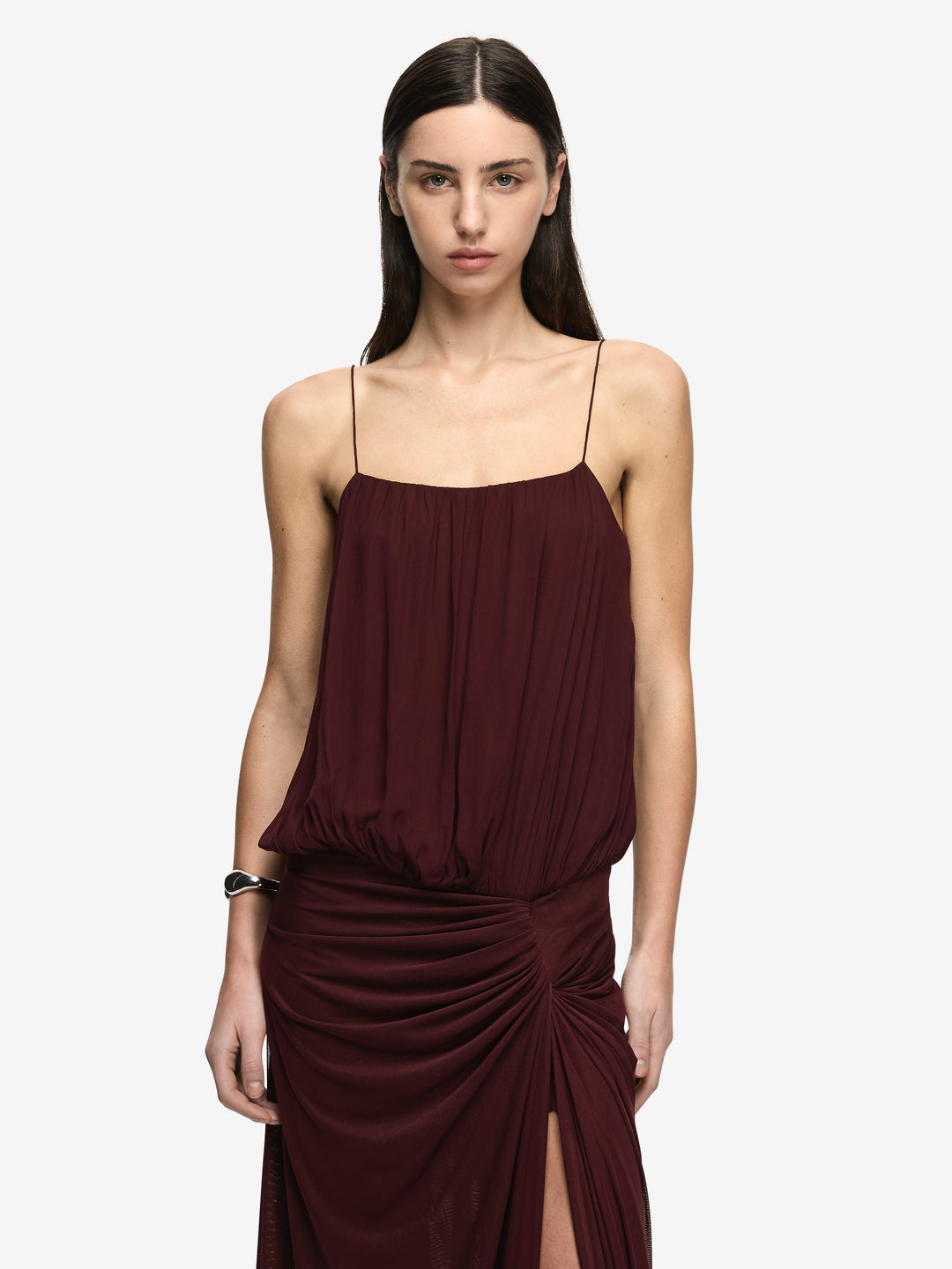 KORA BLOUSON MAXI DRESS - PLUM