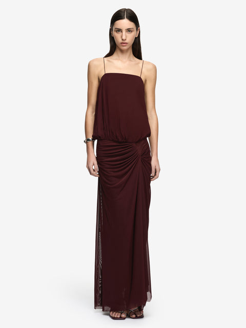 KORA BLOUSON MAXI DRESS - PLUM