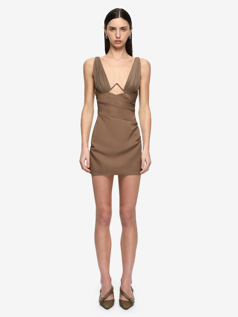 MIKA MINI DRESS - TAUPEE