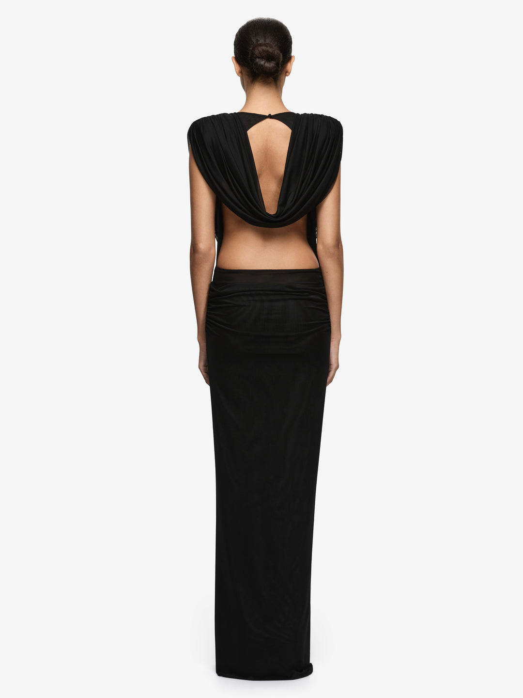 ARIANNA COWL NECK MAXI DRESS - BLACK