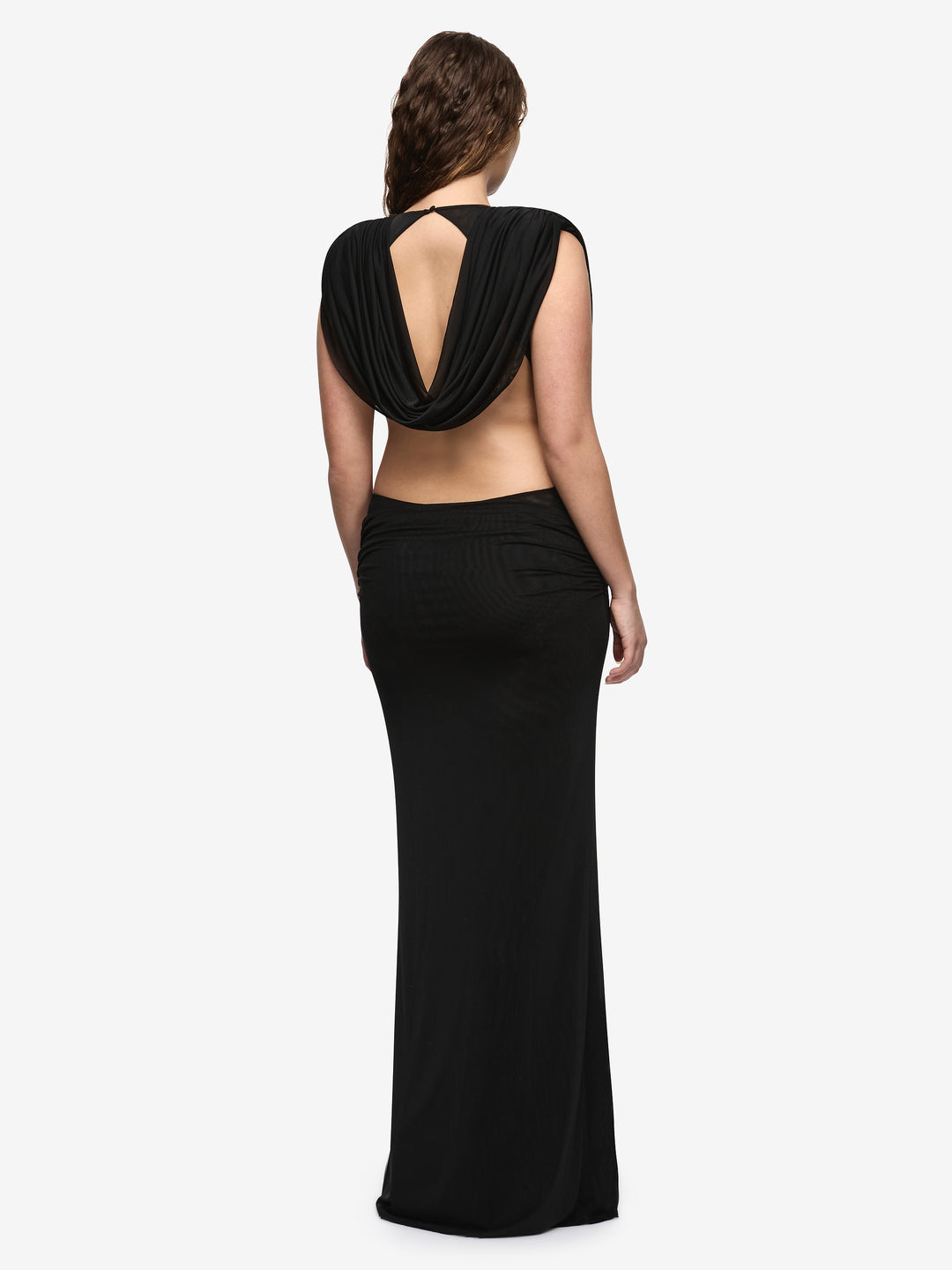 ARIANNA COWL NECK MAXI DRESS - BLACK