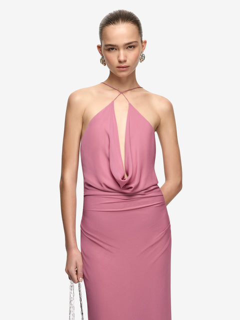 bec and bridge dresses + FLORENCE SCOOP MAXI DRESS In Silver, Size 12 Au Lightweight satin fabric AS SEEN IN SHEERLUXE