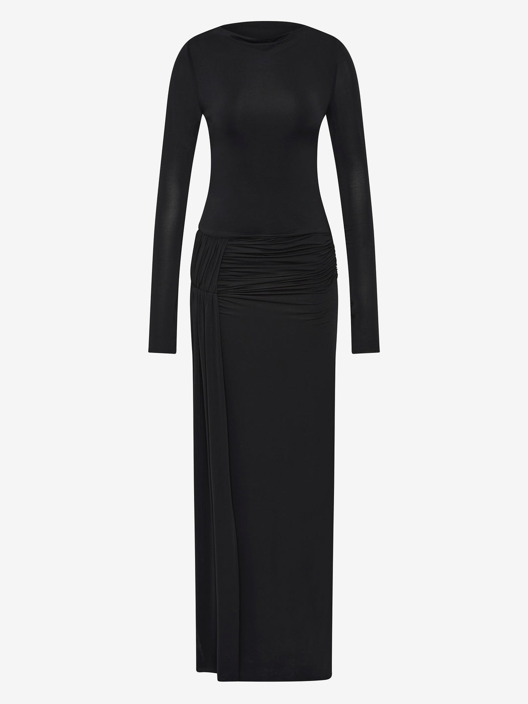 ANDREA LONG SLEEVE MAXI DRESS  - BLACK