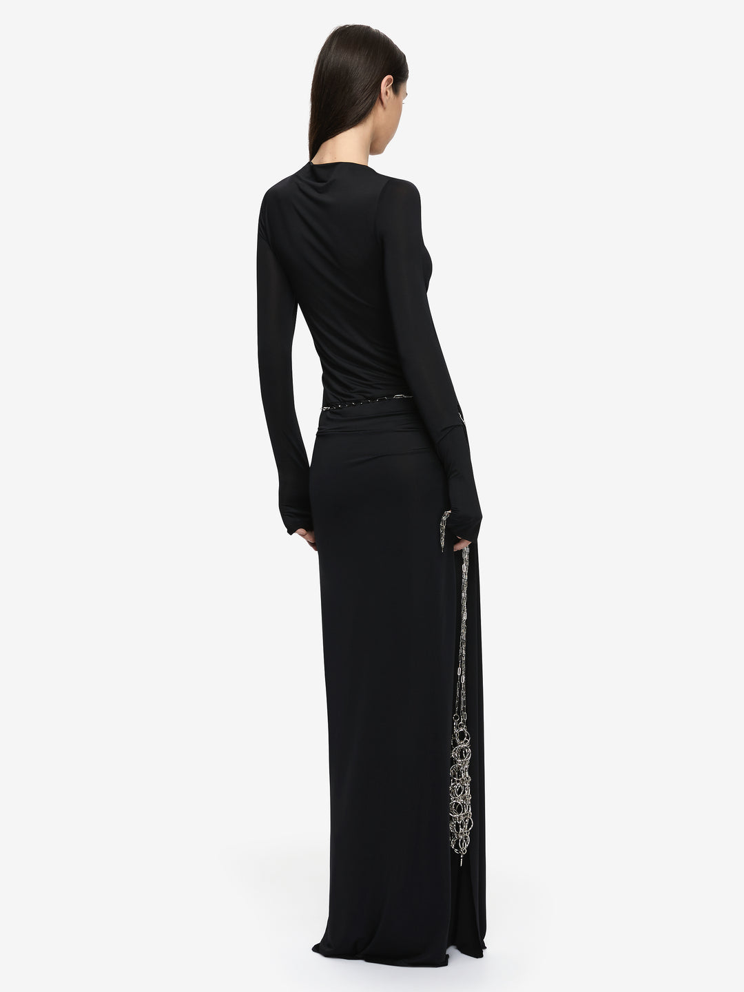 ANDREA LONG SLEEVE MAXI DRESS  - BLACK