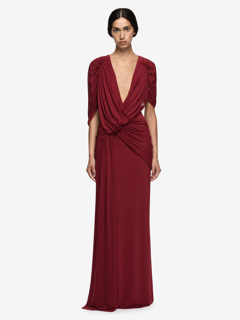 ARIANNA DRAPE MAXI DRESS - ROSETTE