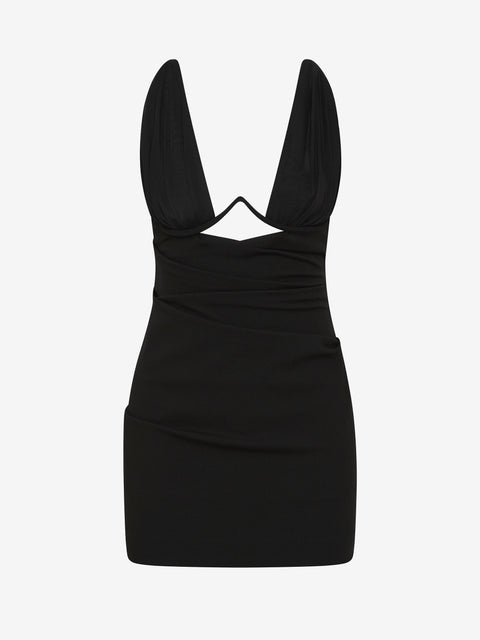 HENLEY MINI DRESS - BLACK