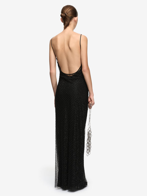 ARTEMI SCOOP MAXI DRESS - BLACK
