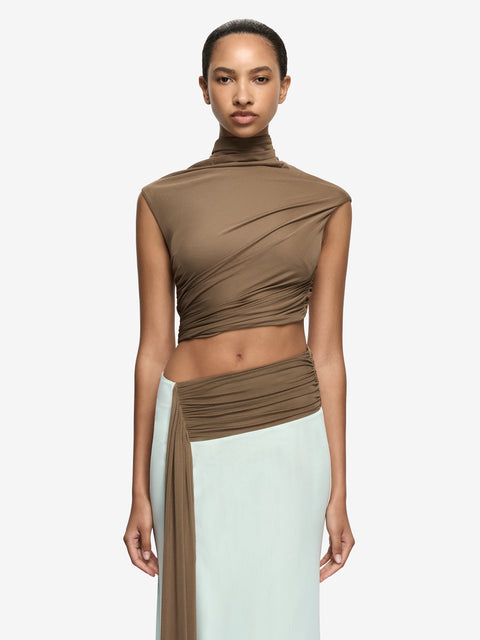 CONNI MAXI DRESS - TAUPE/SPEARMINT