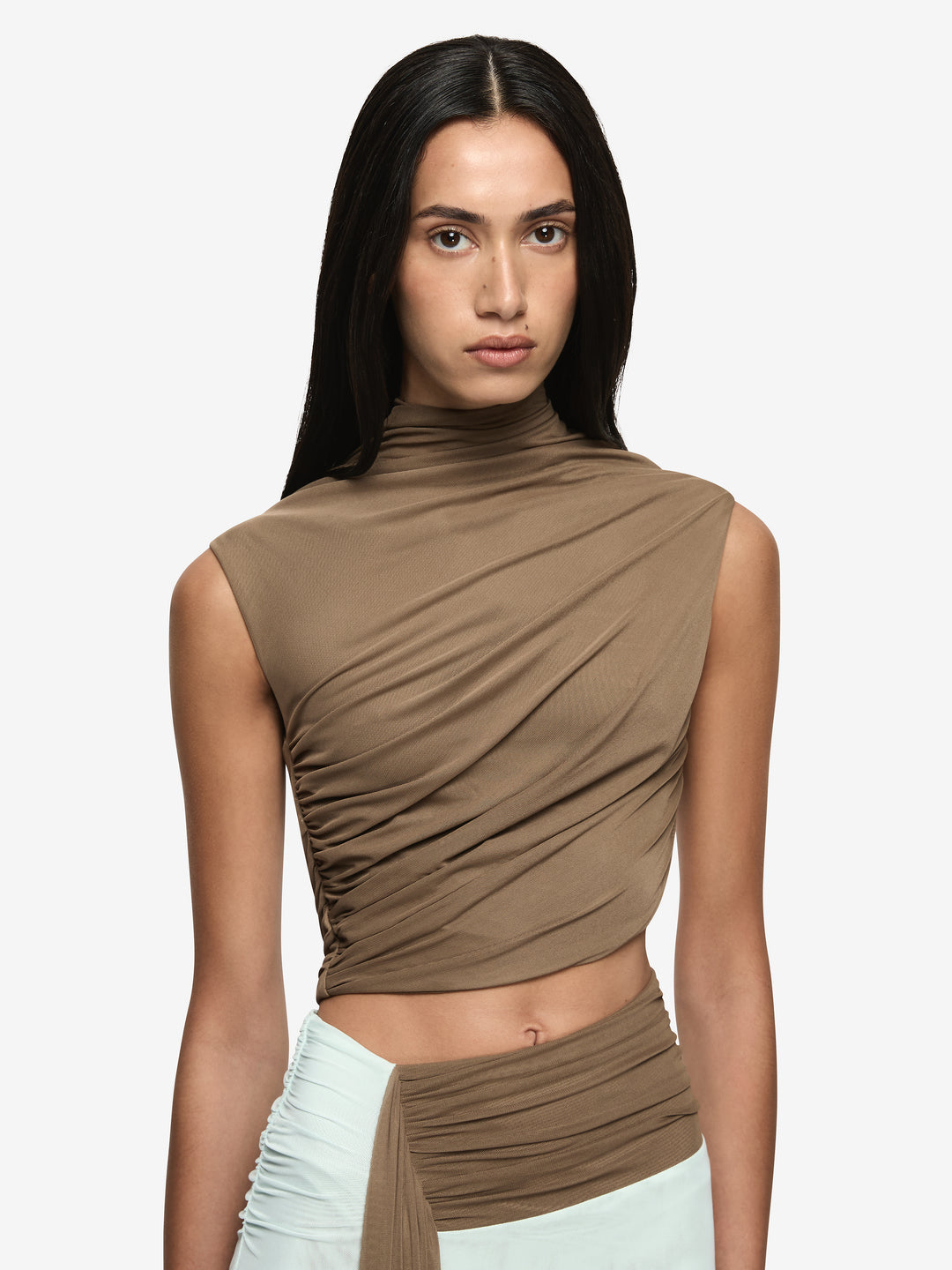 CONNI MAXI DRESS - TAUPE/SPEARMINT