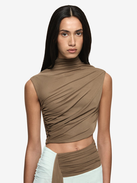 CONNI MAXI DRESS - TAUPE/SPEARMINT