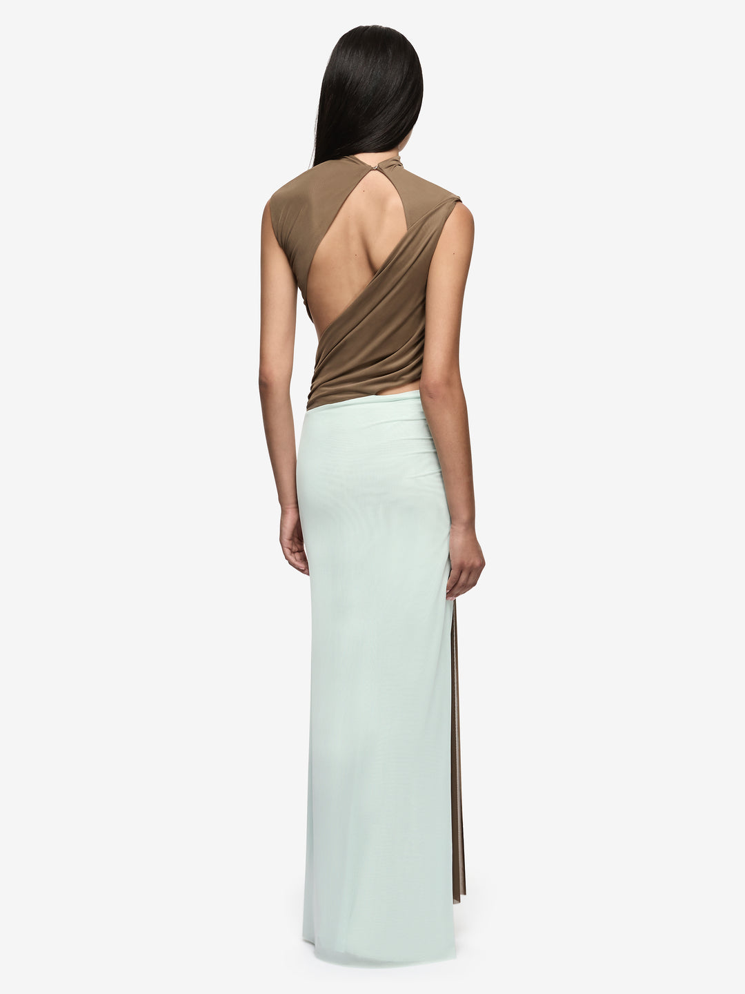 CONNI MAXI DRESS - TAUPE/SPEARMINT