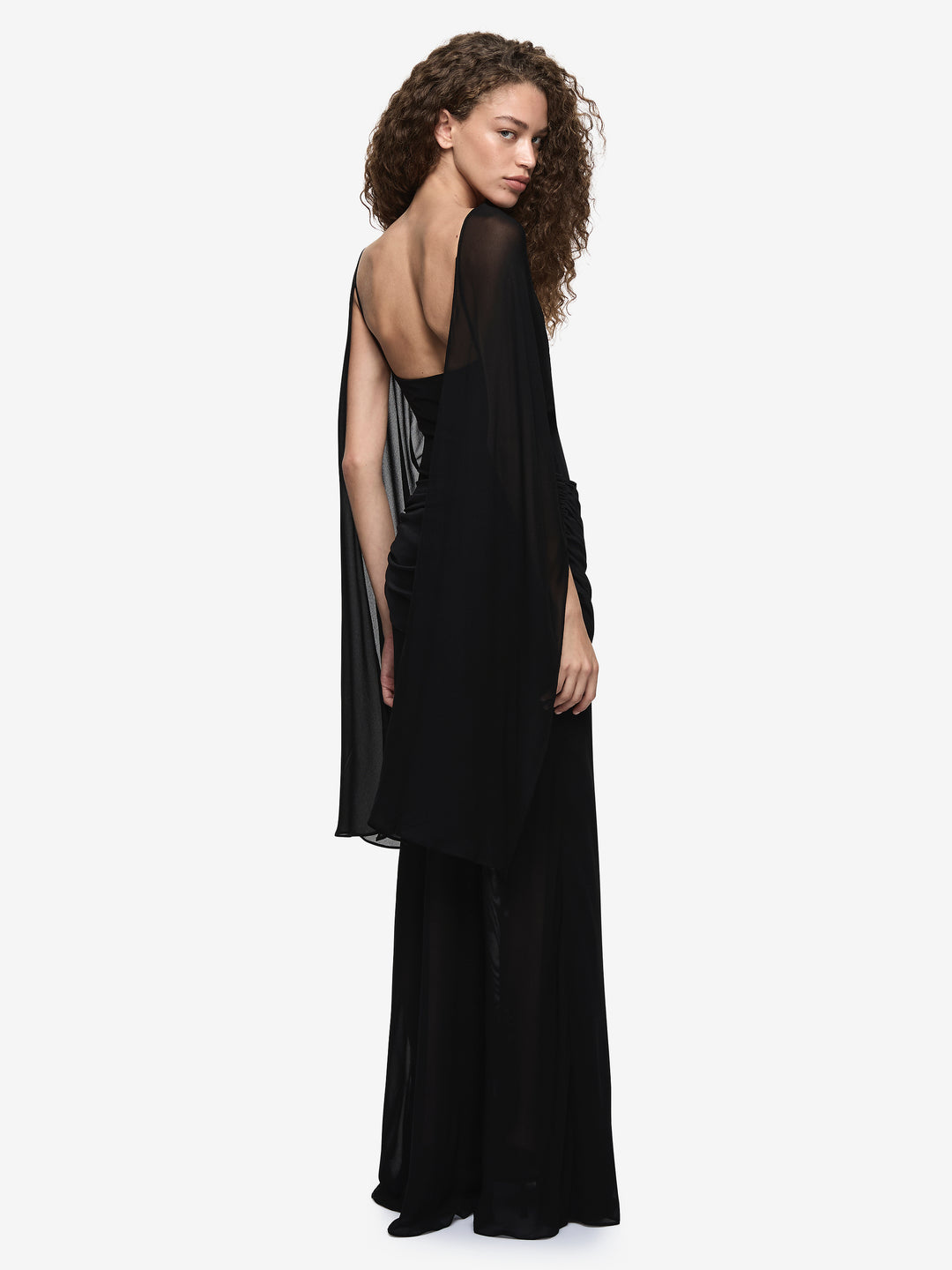 ADARA DRAPE MAXI DRESS - BLACK