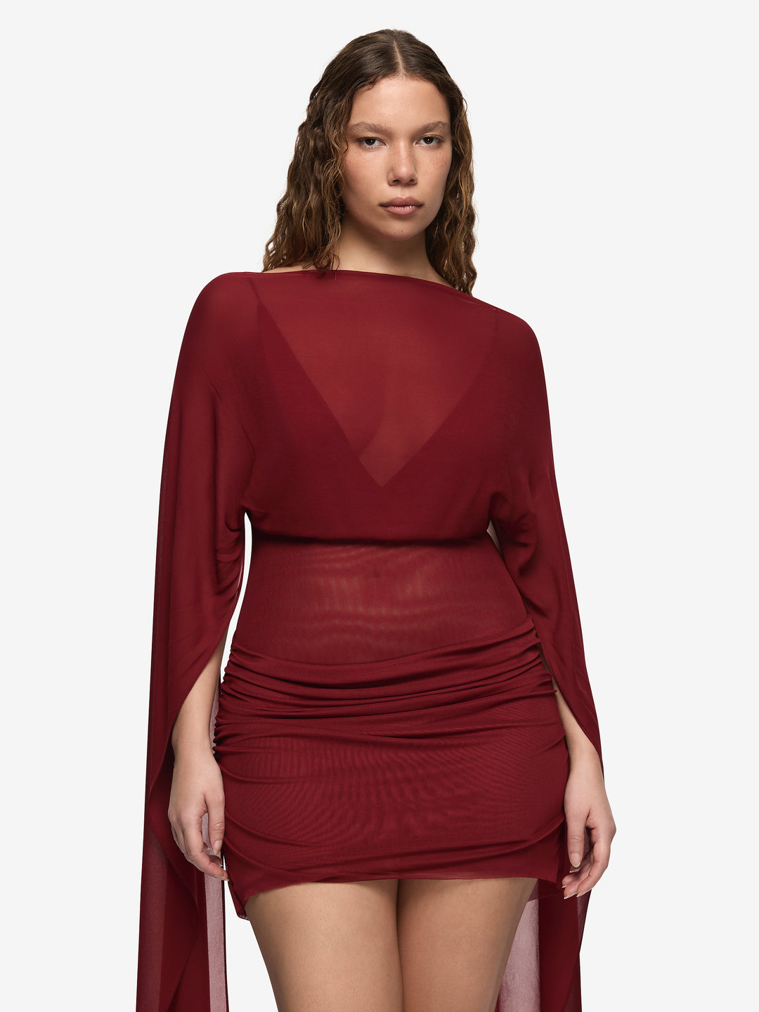 ADARA DRAPE MINI DRESS - ROSETTE