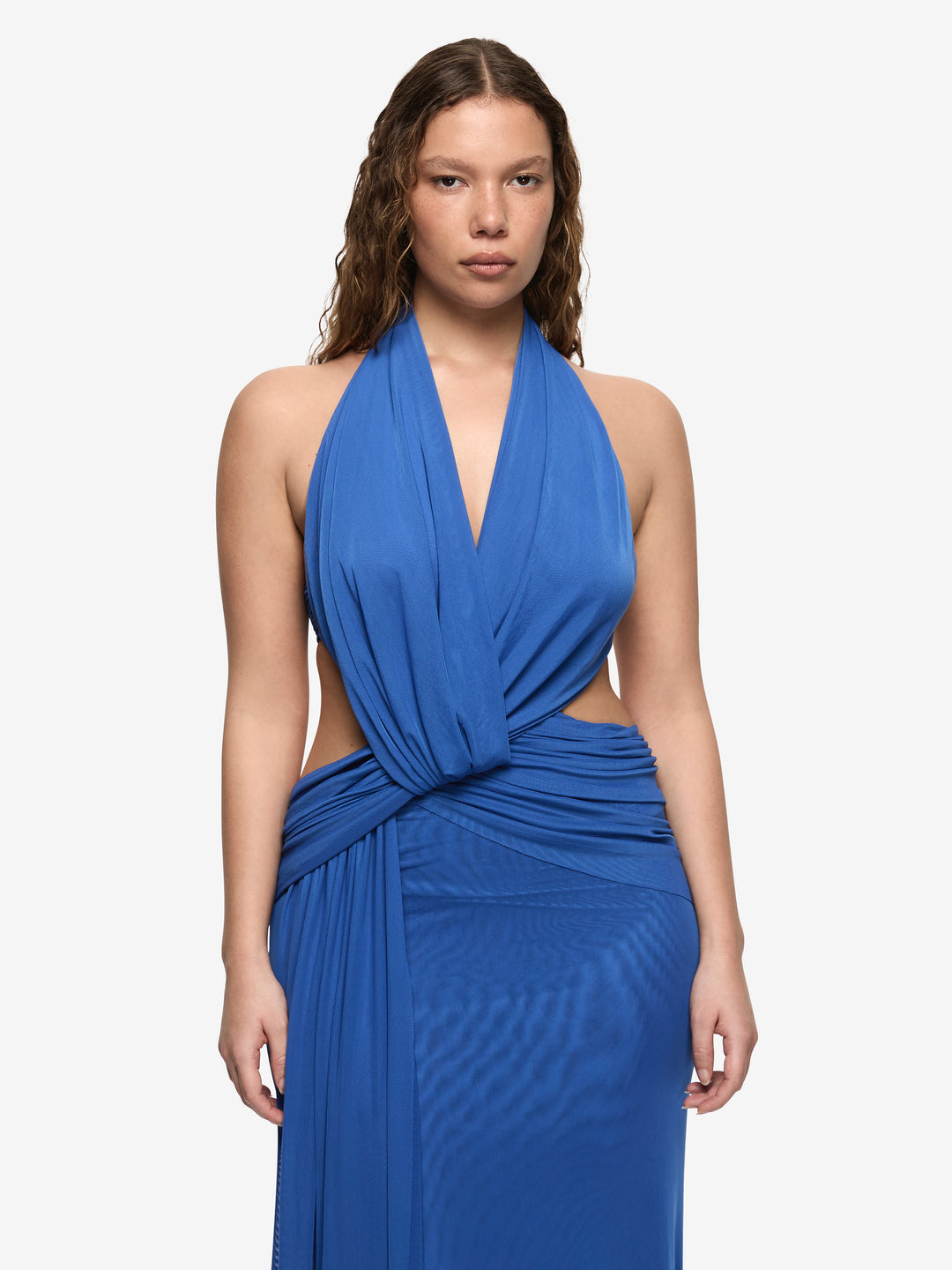 CHARLIZE HALTER MAXI DRESS - COBALT BLUE