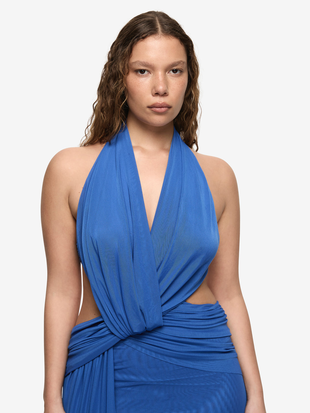 CHARLIZE HALTER MAXI DRESS - COBALT BLUE